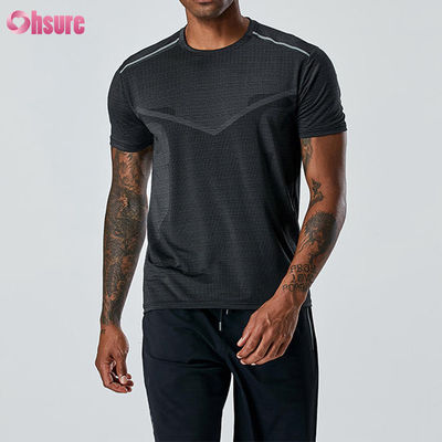 Camiseta Esportiva Masculina Profissional de Alta Qualidade Verão Respirável Fitness Wear Logotipo Personalizado Secagem Rápida Poliéster Tops Atléticos