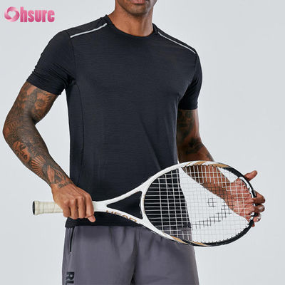 Camiseta Esportiva Masculina Profissional de Alta Qualidade Verão Respirável Fitness Wear Logotipo Personalizado Secagem Rápida Poliéster Tops Atléticos