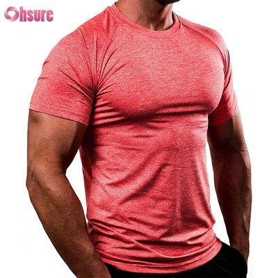 88% Poliéster 12% Elastano 180/210GSM Estampado Tela Fitness Ginásio Vestuário Ativo Casual T-shirt para Homens Tops Esportivos Atacadista
