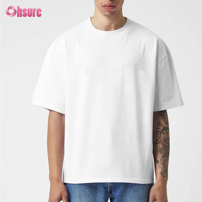 ODM 220 GSM 100% Algodão Liso Manga Curta Oversized Masculina Grossa Tshirt Pesada Essentials Em Branco Camiseta com Logotipo Personalizado Esporte