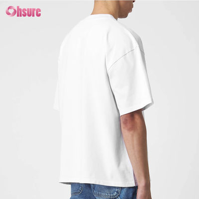 ODM 220 GSM 100% Algodão Liso Manga Curta Oversized Masculina Grossa Tshirt Pesada Essentials Em Branco Camiseta com Logotipo Personalizado Esporte