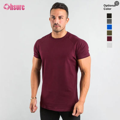 95% algodão 5% Spandex Logotipo Privado Personalizado Roupa de Ginástica Fitness Vestuário Em Branco Simples Camiseta Masculina Esporte