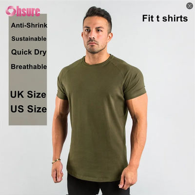 95% algodão 5% Spandex Logotipo Privado Personalizado Roupa de Ginástica Fitness Vestuário Em Branco Simples Camiseta Masculina Esporte