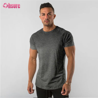 95% algodão 5% Spandex Logotipo Privado Personalizado Roupa de Ginástica Fitness Vestuário Em Branco Simples Camiseta Masculina Esporte