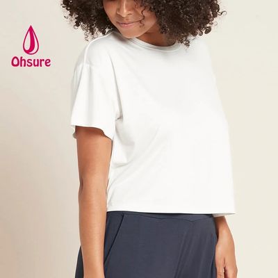 Casual T-shirt curta T-shirts OEM Mulheres pescoço redondo manga curta tripulante pescoço leve respirável Esportes absorventes de suor