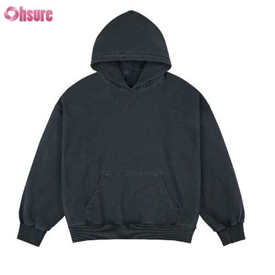 Venda Quente 100% de algodão lavado em ácido de tamanho extra personalizado logotipo privado Box Fit Hoodie para homens