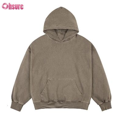 Venda Quente 100% de algodão lavado em ácido de tamanho extra personalizado logotipo privado Box Fit Hoodie para homens