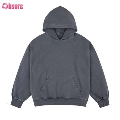 Venda Quente 100% de algodão lavado em ácido de tamanho extra personalizado logotipo privado Box Fit Hoodie para homens