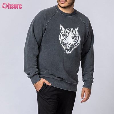 Camisas de pescoço de tripulantes de tripulantes masculinos camisetas de capota impressão de alta qualidade de algodão de lã roupas de inverno para homens camisola tecido de malha