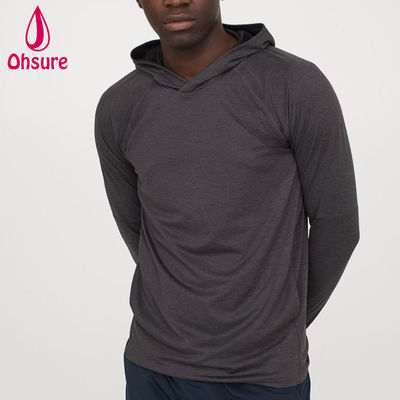 Moletom com capuz de yoga masculino mais vendido, secagem rápida, forro de malha, capuz sobreposto, ajuste regular para treino na academia, logotipo personalizado, padrão sólido, outono