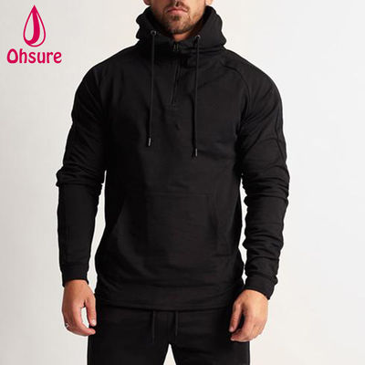 Moletom esportivo masculino do fabricante, com capuz, quente para o inverno, para corrida e fitness, com zíper e design estampado