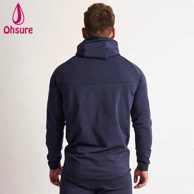 Moletom esportivo masculino do fabricante, com capuz, quente para o inverno, para corrida e fitness, com zíper e design estampado