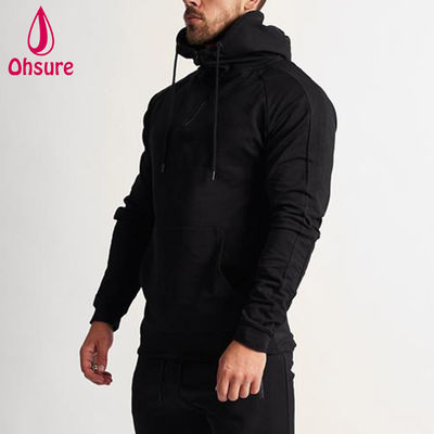 Moletom esportivo masculino do fabricante, com capuz, quente para o inverno, para corrida e fitness, com zíper e design estampado