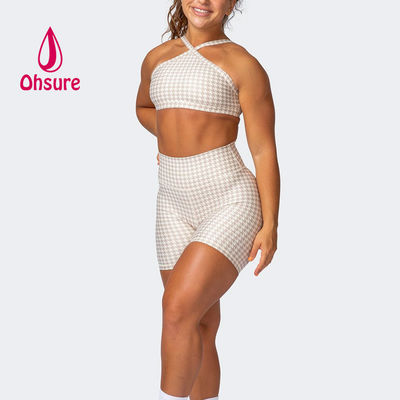 Conjunto de 2 peças OEM Sutiã Esportivo e Shorts com Efeito Empina Bumbum Shorts de Basquete Conjuntos de Fitness Femininos