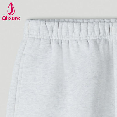 Wholesale Logotipo personalizado Calças curtas de suor de cintura alta Calças curtas de treino de ginástica feminina Calças curtas de treino de ginástica cintura alta bolsos de insemes soltos