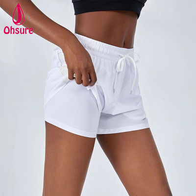 Calções de ginástica de alta qualidade para mulheres 2 em 1 Calções de corrida personalizados