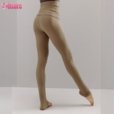 Calças de ginástica mistas de nylon e spandex reciclado Leggings de treino com cordão ajustável para mulheres 1 peça completa Yoga de cintura alta Roupa de ioga comprimento total