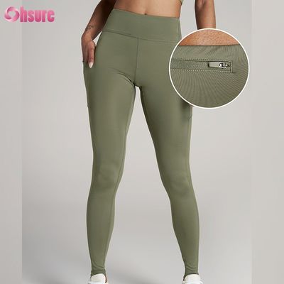 Pantalhões de ioga de tamanho maior traseiro fecho de bolso absorvente de umidade e secador rápido calções para mulheres