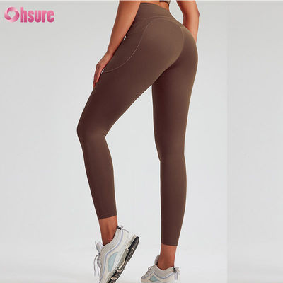 Leggings personalizados Gym Wear Multicolor Calças clássicas de ioga Leggings de treino Feminino Scrunch Leggings de ioga Vestuário esportivo padrão sólido
