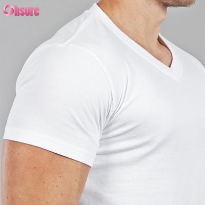 Camiseta de bambu para homens Tecido amigo Camiseta de boxe Decote em V Estampagem Casual Estampa Padrão Malha Suporte muscular