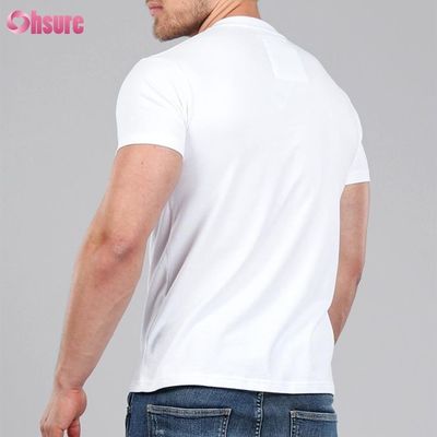Roupa de Exercício Casual com Estampa de Malha e Suporte Muscular para Homens, Tecido de Bambu, Camiseta de Boxe com Estampagem