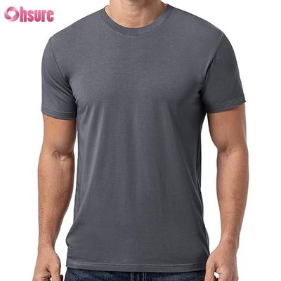 Roupa de Exercício Casual com Estampa de Malha e Suporte Muscular para Homens, Tecido de Bambu, Camiseta de Boxe com Estampagem