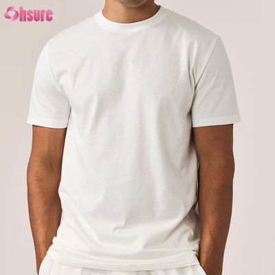 Grande 180-300GSM T-shirt pesado em branco 100% de algodão personalizado T-shirts personalizados para homens