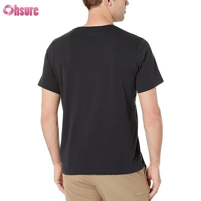 Camiseta de treino de manga curta de verão em promoção, gola redonda, lisa, de malha para homem