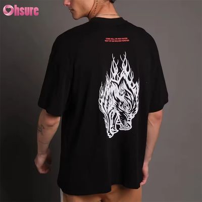 Camiseta Oversize 300GSM Pesada em Branco Personalizada 100% Algodão Personalizar Estampada Feminina