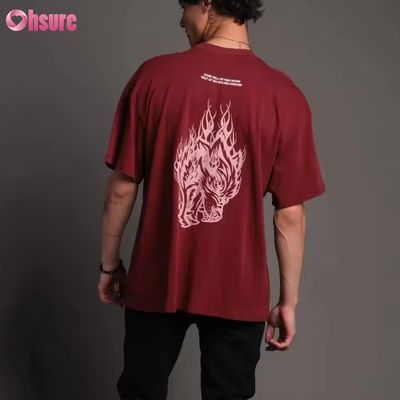 Camiseta Oversize 300GSM Pesada em Branco Personalizada 100% Algodão Personalizar Estampada Feminina