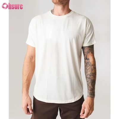Camiseta de treino casual masculina de manga curta com gola redonda de alta qualidade