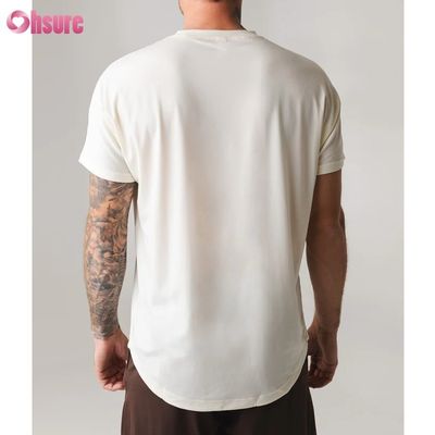 Camiseta de treino casual masculina de manga curta com gola redonda de alta qualidade