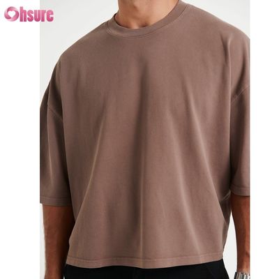 Comércio por grosso de camisa de algodão de pescoço grande para homens de peso leve camisa de estilo cortada para homens