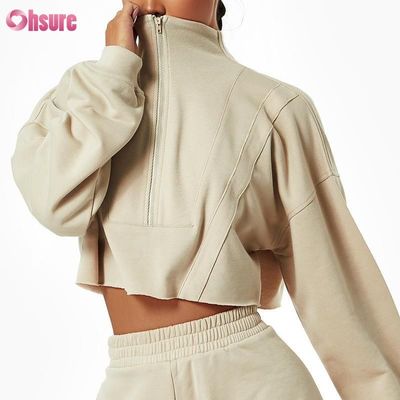 Logotipo Personalizado Moletom Liso Personalizado Mulheres Hoodies Estampados Algodão Pesado Conjuntos Curtos Casuais Mulheres Duas Peças Inverno Tricotado