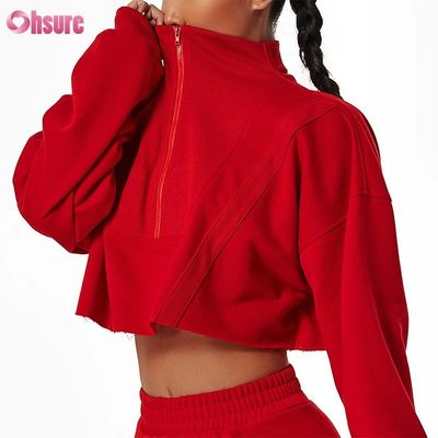 Logotipo Personalizado Moletom Liso Personalizado Mulheres Hoodies Estampados Algodão Pesado Conjuntos Curtos Casuais Mulheres Duas Peças Inverno Tricotado