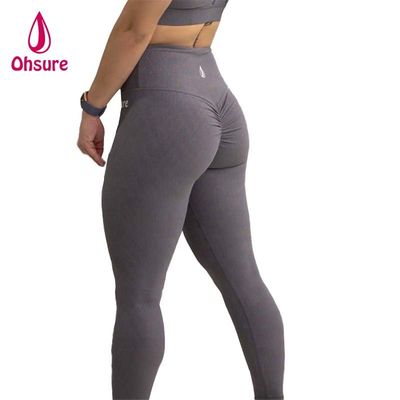 Feminino Scrunch Bum Gym Leggings cintura elástica Esporte Fitness Apertado Activwear com padrão sólido calças de yoga