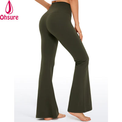 Leggings de Ginástica Flare Moda Jovem Garota Leggings Justas Calças Flare Yoga v Cross Cintura Leggings Esportivas para Mulheres
