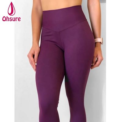Leggings de ginástica de compressão femininas de alta qualidade, leggings de treino com efeito scrunch na parte de trás, leggings de ioga personalizadas, leggings de ioga de cintura alta, nylon e elastano