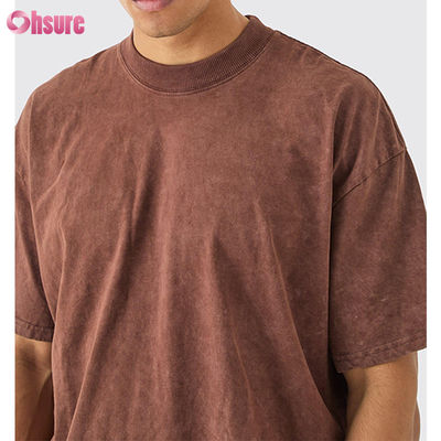 Impressão digital de alta qualidade com lavagem por ácido T-shirt esportivo de grande tamanho T-shirt personalizado para homens