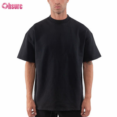 T-shirt Oversized com logotipo personalizado, de alta qualidade, em algodão vintage lavado, com caimento solto, ombros caídos e gramatura pesada