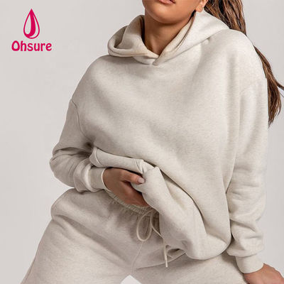 Ohsure Custom Logo Hoodies Feminino simples bordado 100% algodão camisetas largas de grande porte mulheres essenciais Hoodies Casual