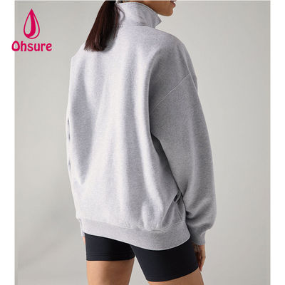Ohsure Pullover 1/2 Zip 1/4 Zip Sweatshirt em branco Suécer de manga longa de tamanho grande Suécer de manga longa Feminino Hoodie de algodão personalizado Venda quente de lã