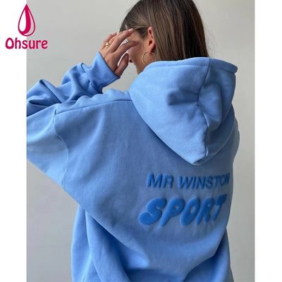 Logotipo Personalizado Hoodies Lisos Personalizados Street Wear Moletom Roupas Casuais de Inverno Estampadas Algodão Pesado para Mulheres Curto