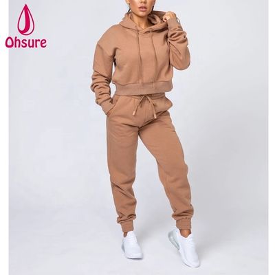 Fitness Wear Mulheres Pullover Tops Velocidade de algodão orgânico Hoodies esportivos Puff logotipo Mulheres Treinamento Hoodies fitness
