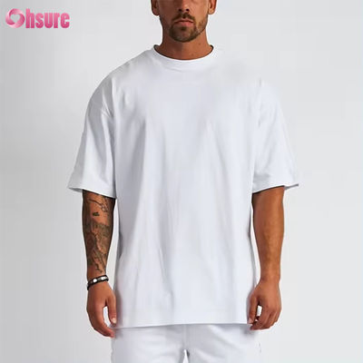 Logotipo personalizado Roupas de rua T-Shirt pesado Impressão preto algodão pesada gota ombro espesso T-Shirt em branco