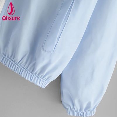 Mulheres Windbreaker Esportes Outdoor Jacket Moda Correr Treino Hoody Jaqueta de Motocicleta Jaqueta de Poliéster Zipper Jacket Tecido Padrão