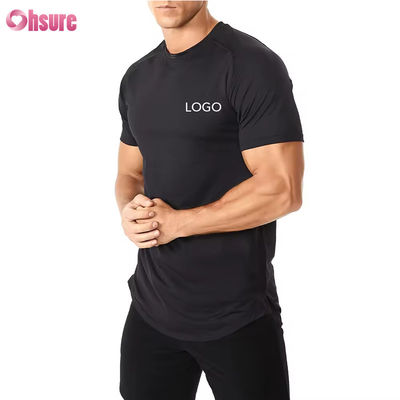 Venda em Grosso US Size Fitness Apparel Gym masculino Sport T-shirts respiráveis High Elastic Quick Dry Running Slim Fit T-shirts