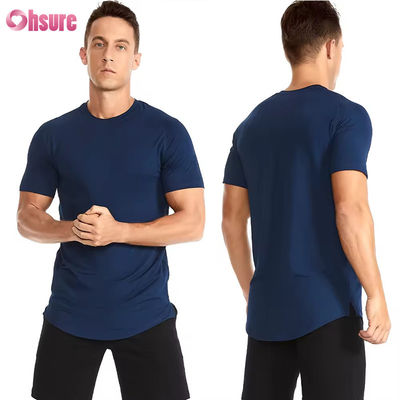 Venda em Grosso US Size Fitness Apparel Gym masculino Sport T-shirts respiráveis High Elastic Quick Dry Running Slim Fit T-shirts