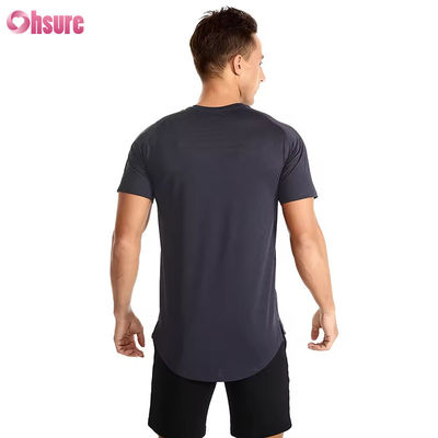 Venda em Grosso US Size Fitness Apparel Gym masculino Sport T-shirts respiráveis High Elastic Quick Dry Running Slim Fit T-shirts