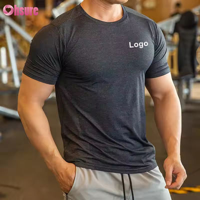 Camiseta Esportiva Masculina de Atividade Física, Poliéster e Elastano, Roupas de Corrida Masculinas, Academia, Leve, Esportiva, Elástica, Camisetas